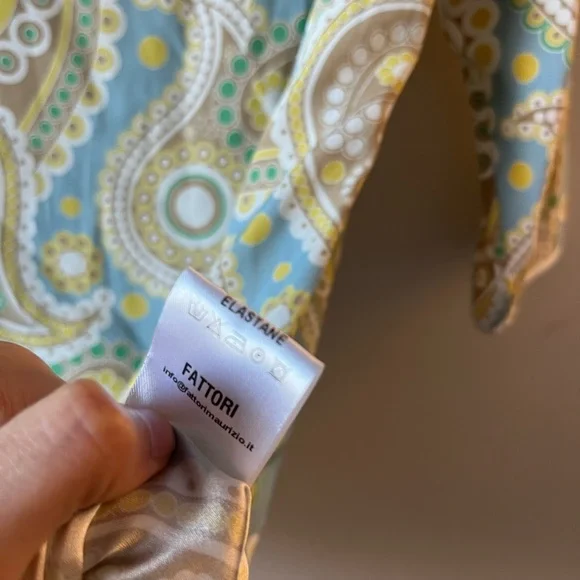 GIORGIO’S PALM BEACH Silk Paisley Long-sleeve Mini Print Dress M - Picture 7 of 8